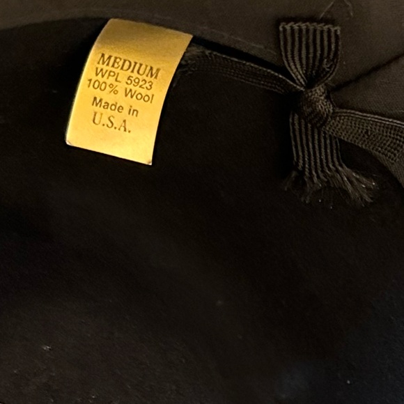 🌟HP🌟VTG 1980s-90s Black Wool Wind River Outback Hat by Bailey Unisex USA M - Picture 11 of 11